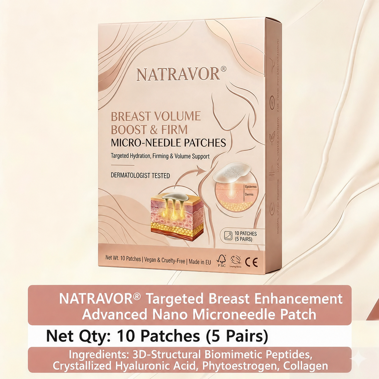 NATRAVOR® Targeted Breast Enhancement Advanced Nano Microneedle Patch