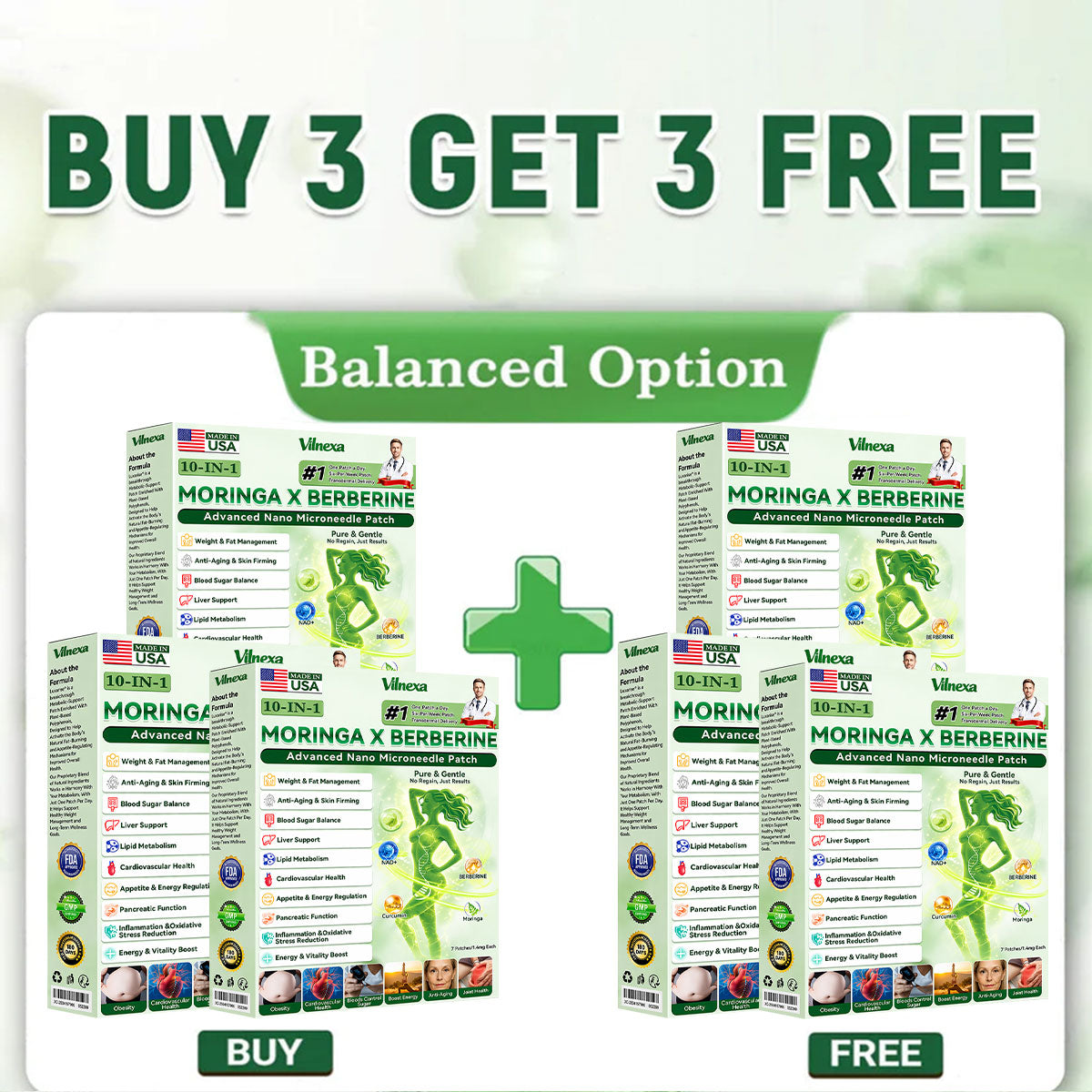 Vilnexa™ 8-in-1 AMPK Metabolic Slimming Patch 🇺🇸 Moringa × Berberine Formula · Supports Weight Management, Metabolic Balance & Daily Comfort