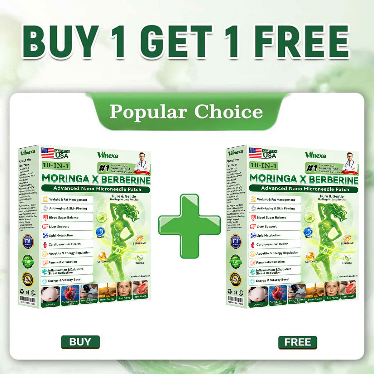 Vilnexa™ 8-in-1 AMPK Metabolic Slimming Patch 🇺🇸 Moringa × Berberine Formula · Supports Weight Management, Metabolic Balance & Daily Comfort