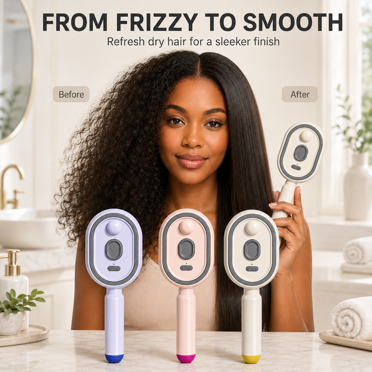 Steam Detangling Brush for Frizzy Hair, Fast Smooth & Shine Hair Comb