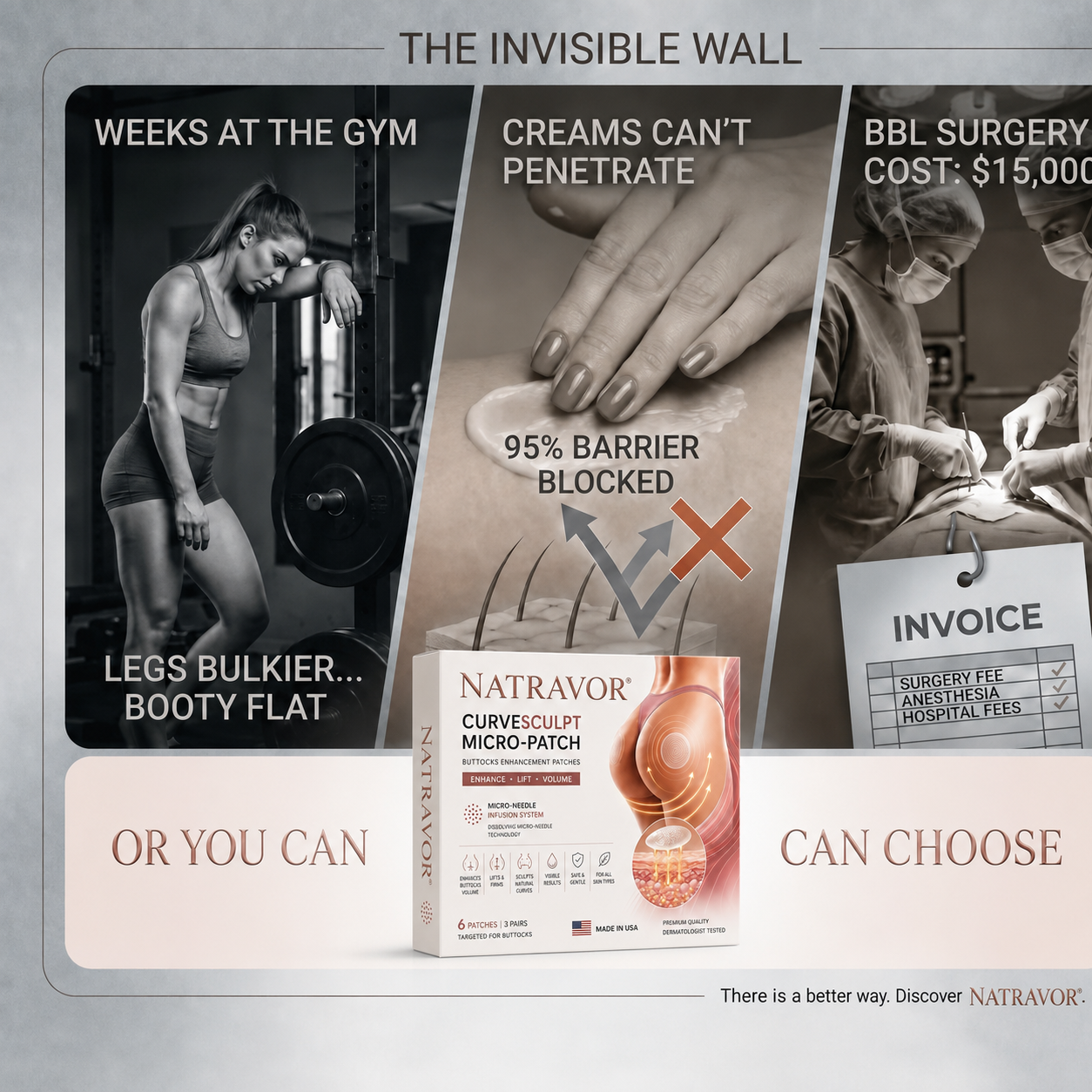 NATRAVOR® CurveSculpt Micro-Patch ✦ Sculpt • Firm • Smooth Lower Body Curves ✦ Micro-Needle Infusion System