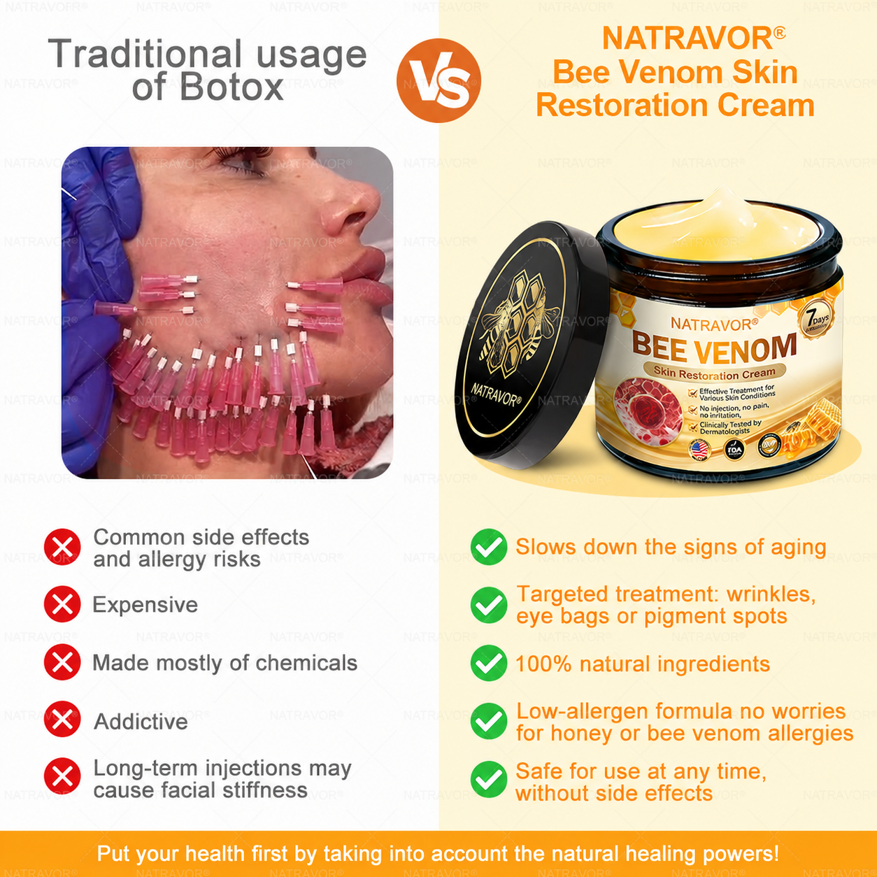 NATRAVOR® 𝘽𝙀𝙀 𝙑𝙀𝙉𝙊𝙈 𝙎𝙠𝙞𝙣 𝙍𝙚𝙨𝙩𝙤𝙧𝙖𝙩𝙞𝙤𝙣 𝘾𝙧𝙚𝙖𝙢 –🌸 Anti-aging,Hydrating, Skin Repair, Even Tone, Acne and Dark Spot Treatment, Wart and Mole Removal, Psoriasis Relief