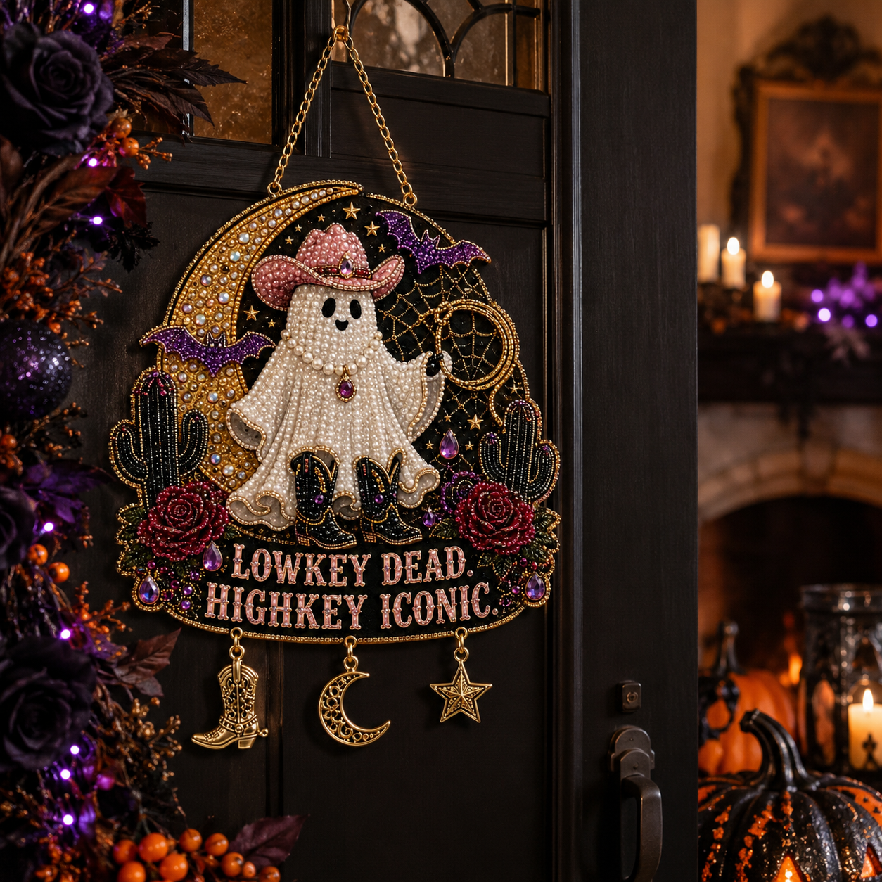 👻LAST DAY 49% OFF -✨Halloween Pearl Diamond Art Hanging Ornament Kit