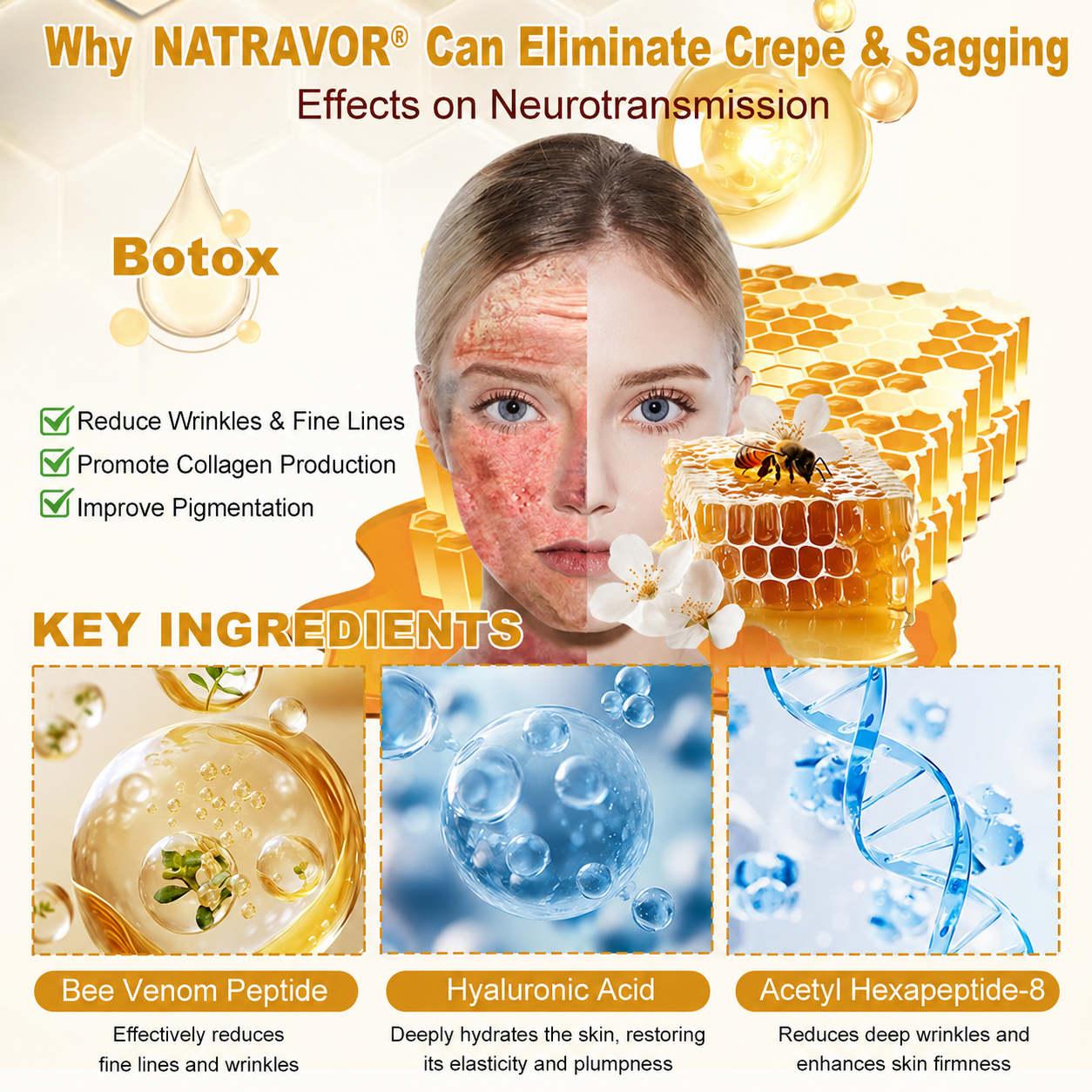 NATRAVOR® 𝘽𝙀𝙀 𝙑𝙀𝙉𝙊𝙈 𝙎𝙠𝙞𝙣 𝙍𝙚𝙨𝙩𝙤𝙧𝙖𝙩𝙞𝙤𝙣 𝘾𝙧𝙚𝙖𝙢 –🌸 Anti-aging,Hydrating, Skin Repair, Even Tone, Acne and Dark Spot Treatment, Wart and Mole Removal, Psoriasis Relief