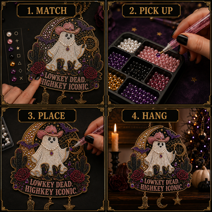 👻LAST DAY 49% OFF -✨Halloween Pearl Diamond Art Hanging Ornament Kit