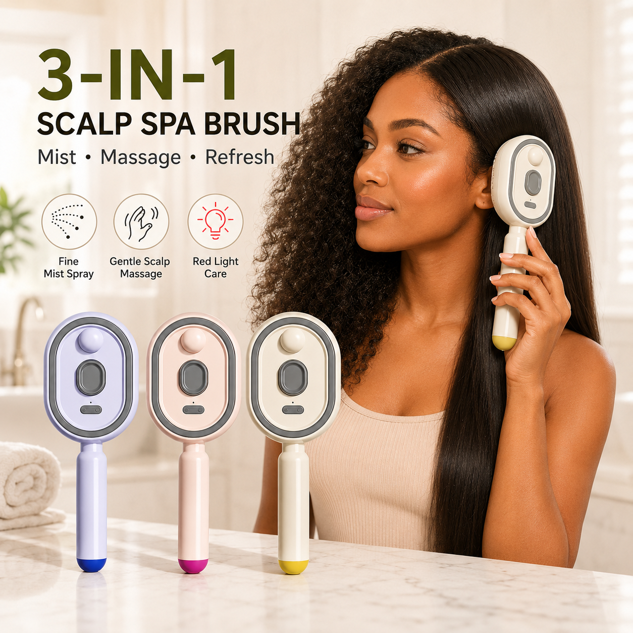 Steam Detangling Brush for Frizzy Hair, Fast Smooth & Shine Hair Comb