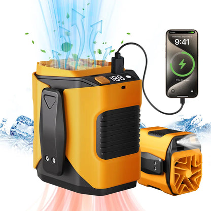 Personal Waist Portable Rechargeable Fan for Outdoor, Jobsite, Farms, Traveling, Fishing
