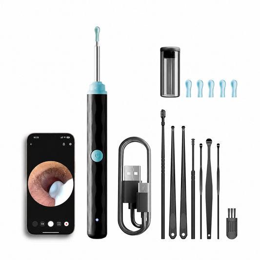 1080P Visual Ear Wax Removal Kit with Camera & App – Rechargeable Ear Cleaner with 8 Soft Silicone Tips