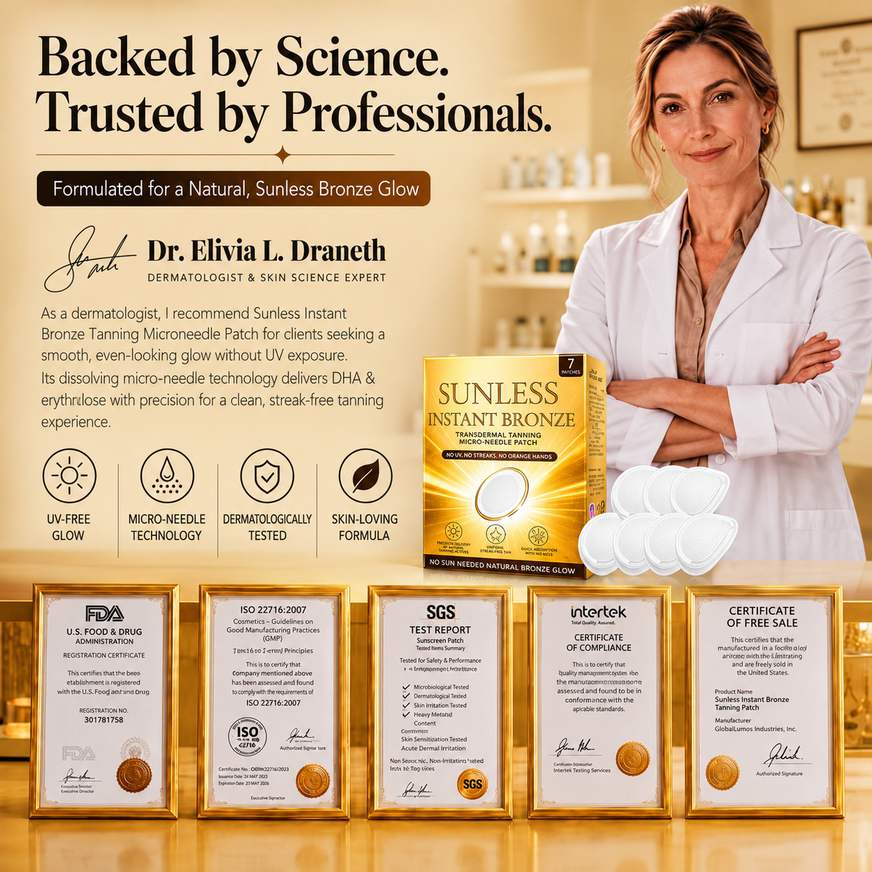Golden Glow Microneedle Patch