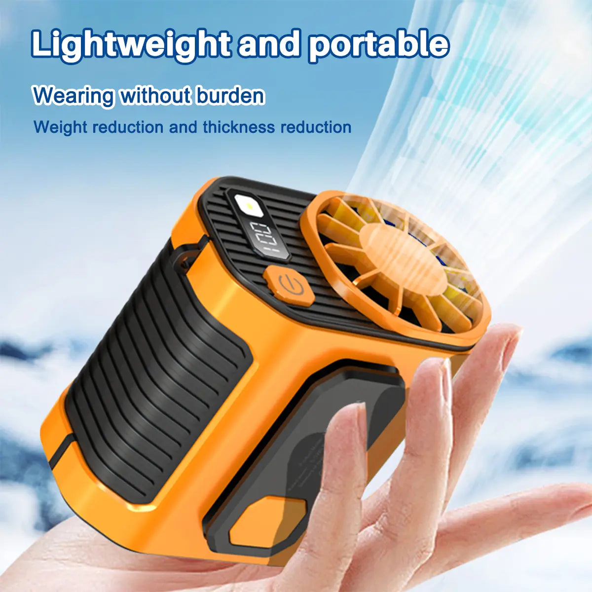 Personal Waist Portable Rechargeable Fan for Outdoor, Jobsite, Farms, Traveling, Fishing