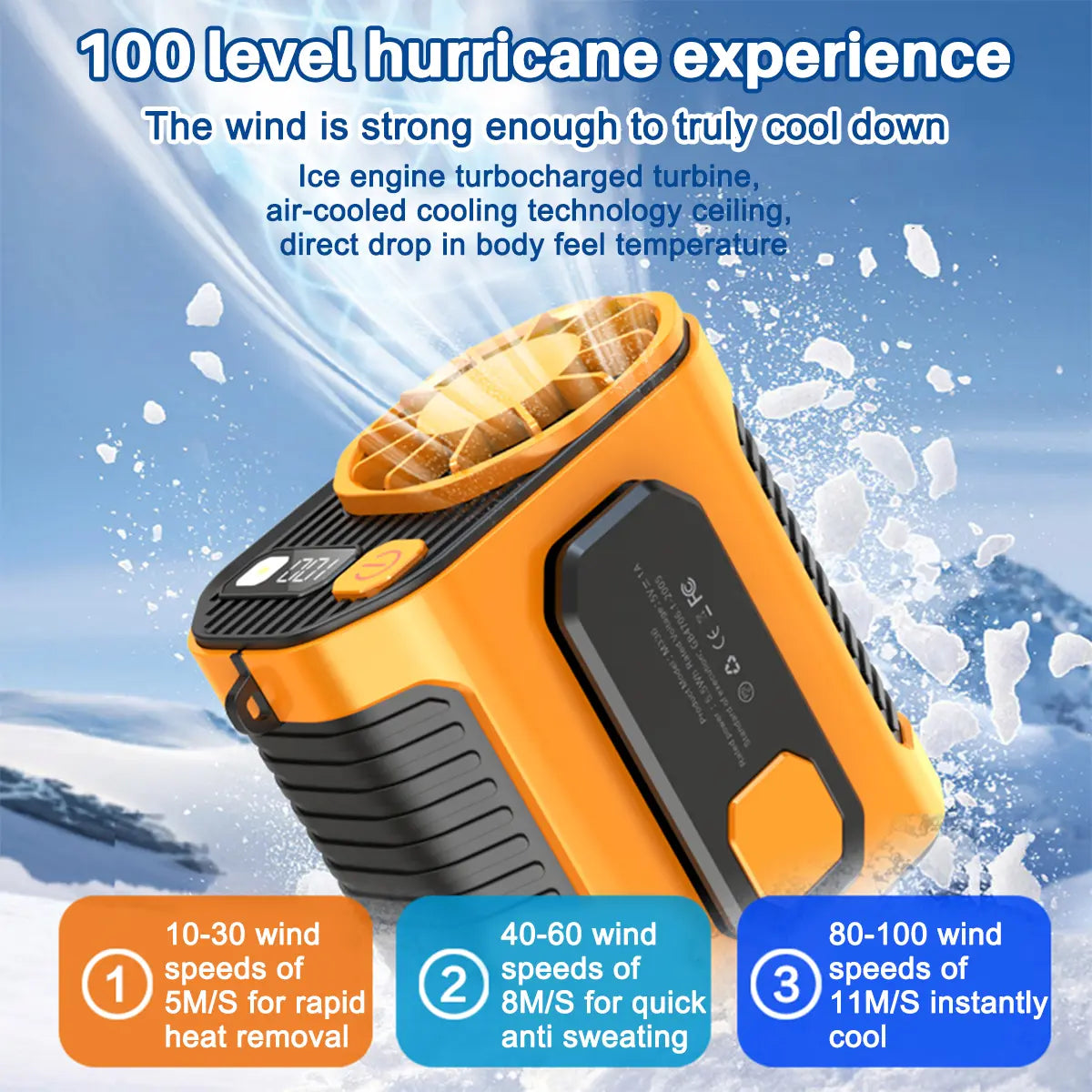 Personal Waist Portable Rechargeable Fan for Outdoor, Jobsite, Farms, Traveling, Fishing