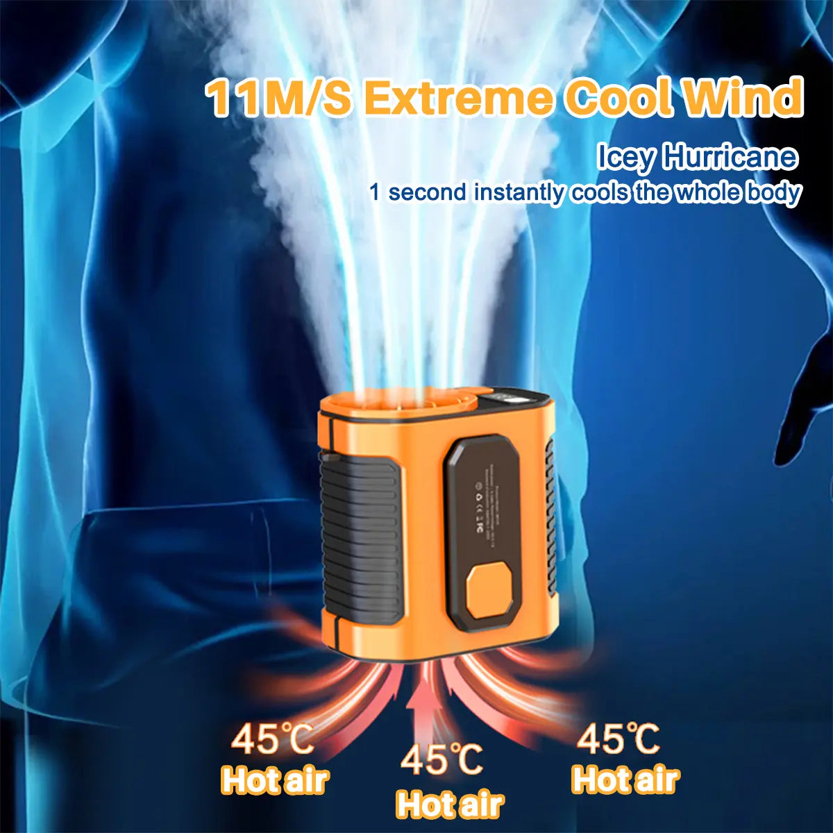 Personal Waist Portable Rechargeable Fan for Outdoor, Jobsite, Farms, Traveling, Fishing