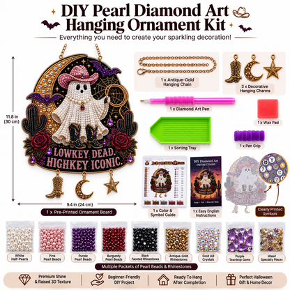 👻LAST DAY 49% OFF -✨Halloween Pearl Diamond Art Hanging Ornament Kit