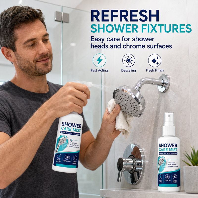 🚿 50% RABATT! 🔥 Schnell wirkendes Duschkalkentfernungsspray – Effektiv gegen Kalk, Seifenreste & Wasserflecken – Ideal für Fliesen, Duschkabinen & Armaturen ✨