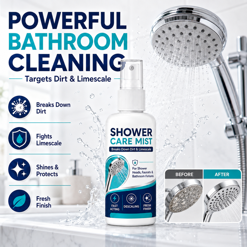 🚿 50% RABATT! 🔥 Schnell wirkendes Duschkalkentfernungsspray – Effektiv gegen Kalk, Seifenreste & Wasserflecken – Ideal für Fliesen, Duschkabinen & Armaturen ✨