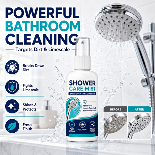 🚿 50% RABATT! 🔥 Schnell wirkendes Duschkalkentfernungsspray – Effektiv gegen Kalk, Seifenreste & Wasserflecken – Ideal für Fliesen, Duschkabinen & Armaturen ✨