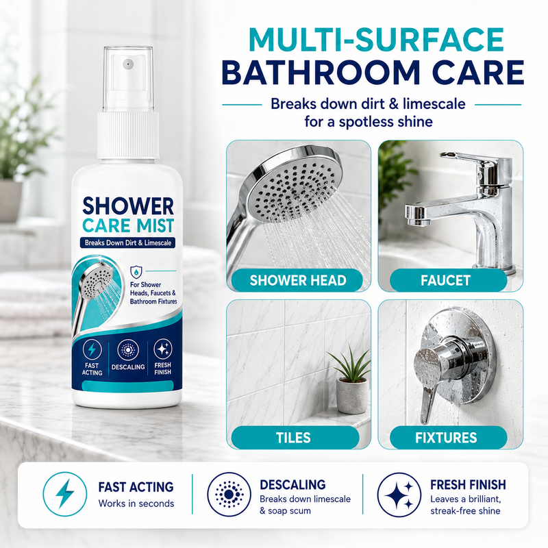 🚿 50% RABATT! 🔥 Schnell wirkendes Duschkalkentfernungsspray – Effektiv gegen Kalk, Seifenreste & Wasserflecken – Ideal für Fliesen, Duschkabinen & Armaturen ✨