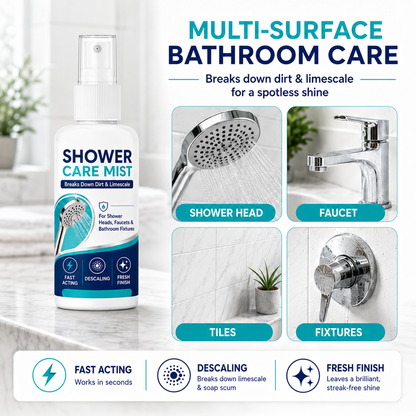🚿 50% RABATT! 🔥 Schnell wirkendes Duschkalkentfernungsspray – Effektiv gegen Kalk, Seifenreste & Wasserflecken – Ideal für Fliesen, Duschkabinen & Armaturen ✨